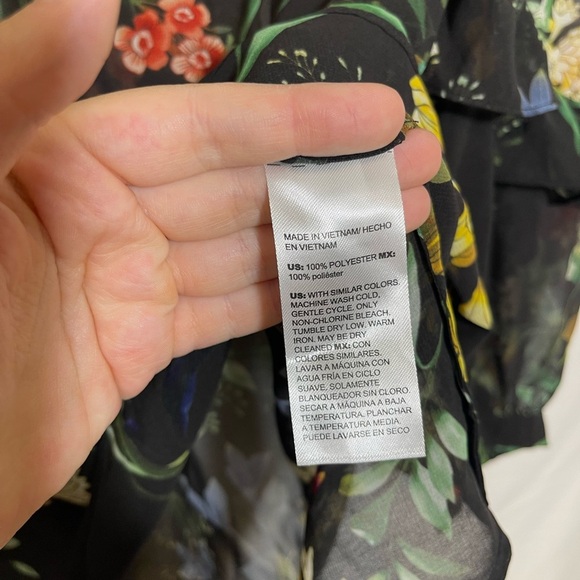 Chico's Multicolor Floral Sheer Blouse - Picture 3 of 7